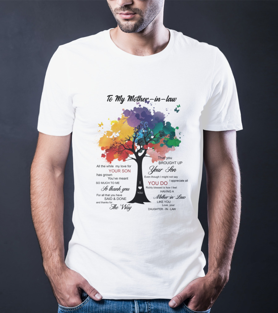 To My Mother-in-Law Mother’s Day Birthday Gift Idea From Daughter-in-Law Richly Blessed Colorful Tree T-Shirt