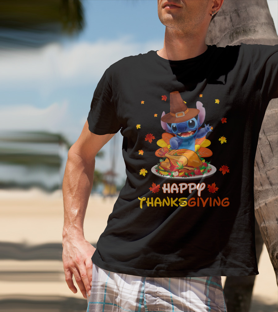 Happy Thanksgiving Stitch Turkey Feast T-Shirt