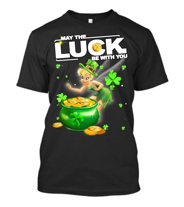 May The Luck Be With You Tinkerbell Coins Green T-Shirt