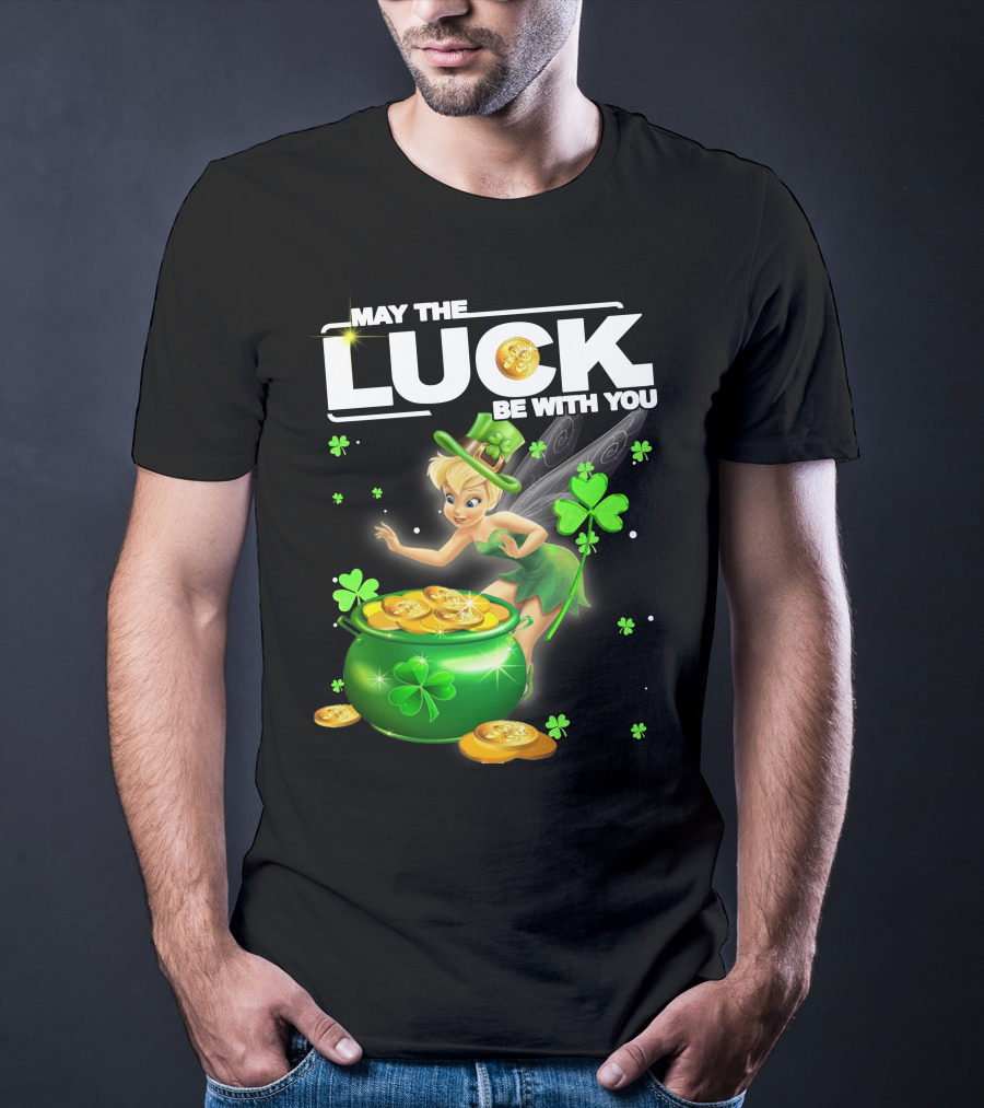 May The Luck Be With You Tinkerbell Coins Green T-Shirt