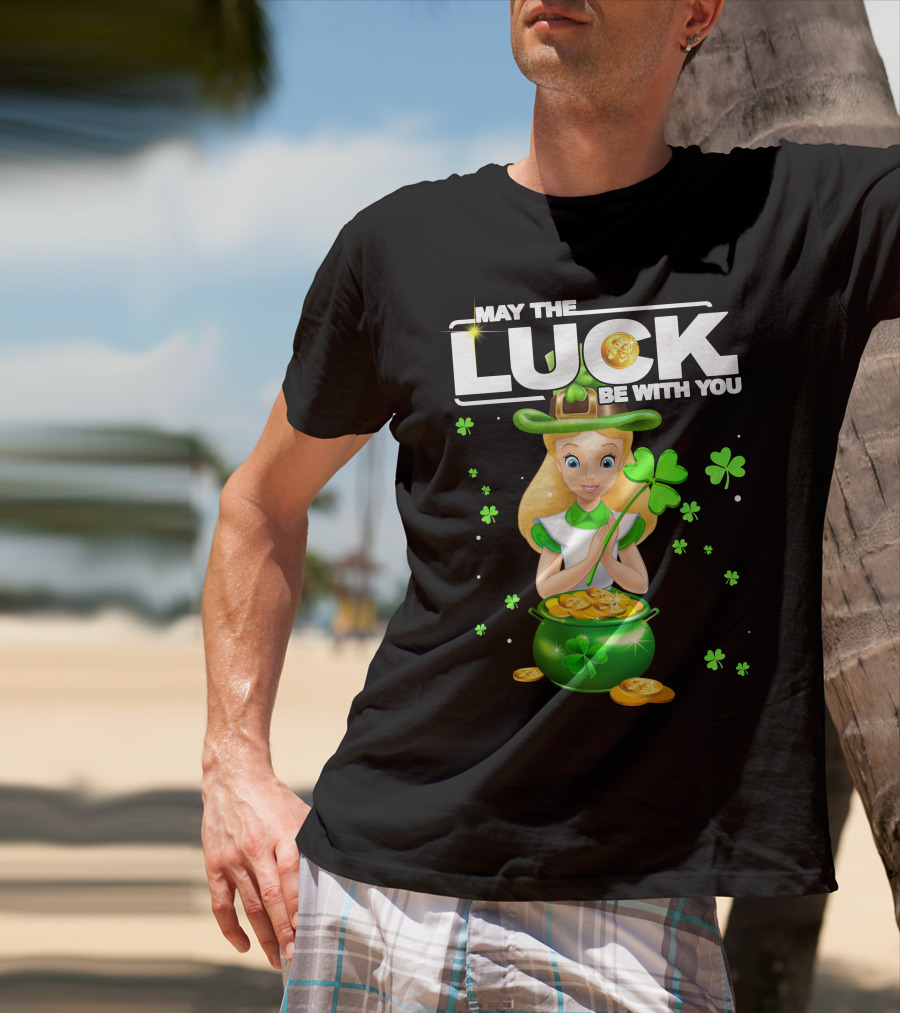 May The Luck Be With You Alice Shamrock Coins T-Shirt
