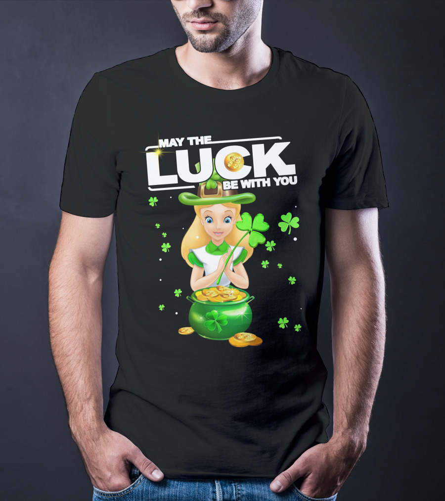 May The Luck Be With You Alice Shamrock Coins T-Shirt