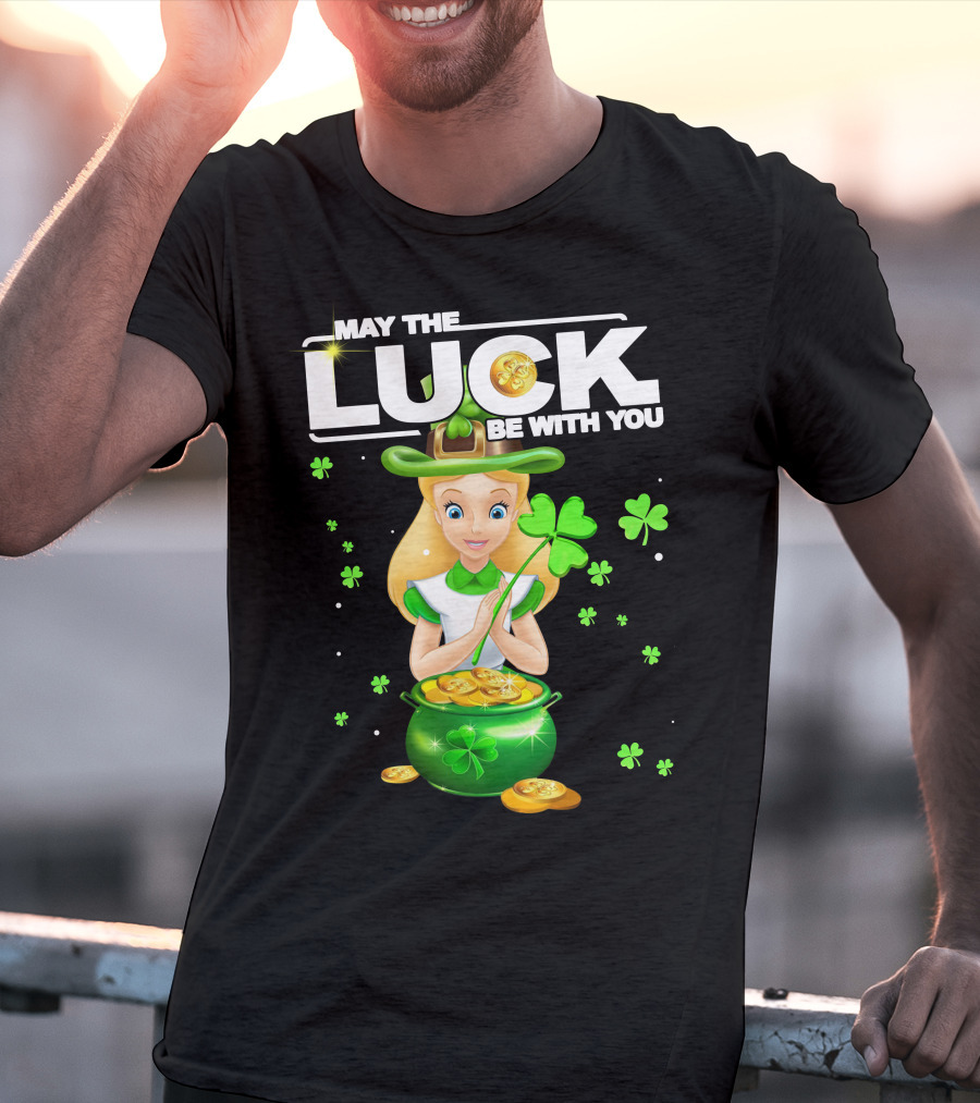 May The Luck Be With You Alice Shamrock Coins T-Shirt