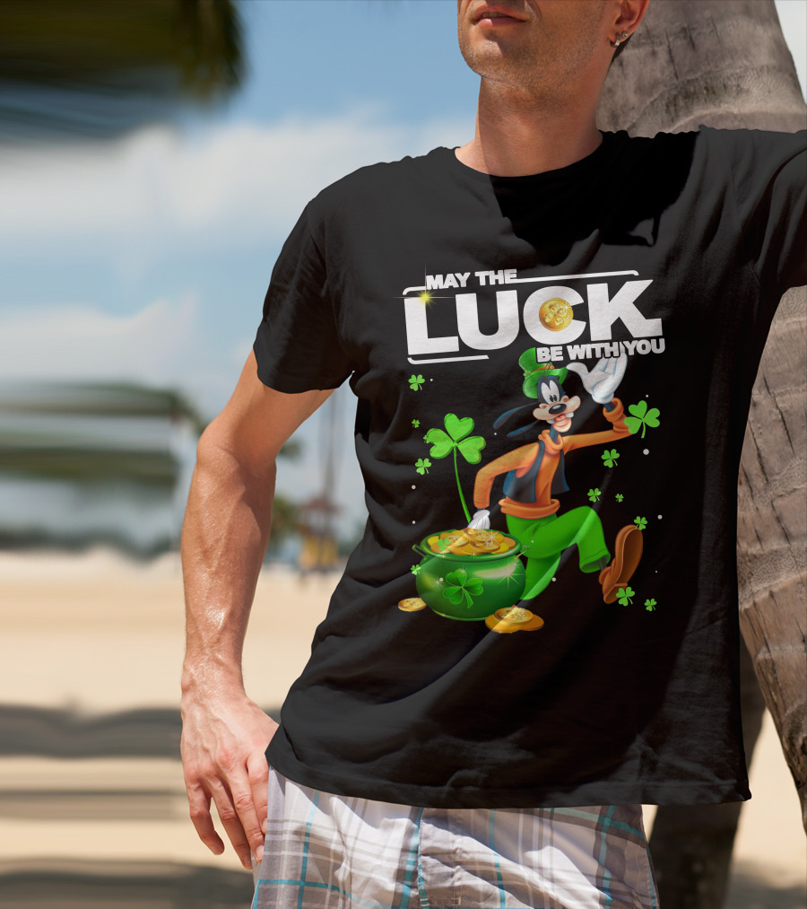 Goofy May The Luck Be With You Coins And Clovers T-Shirt