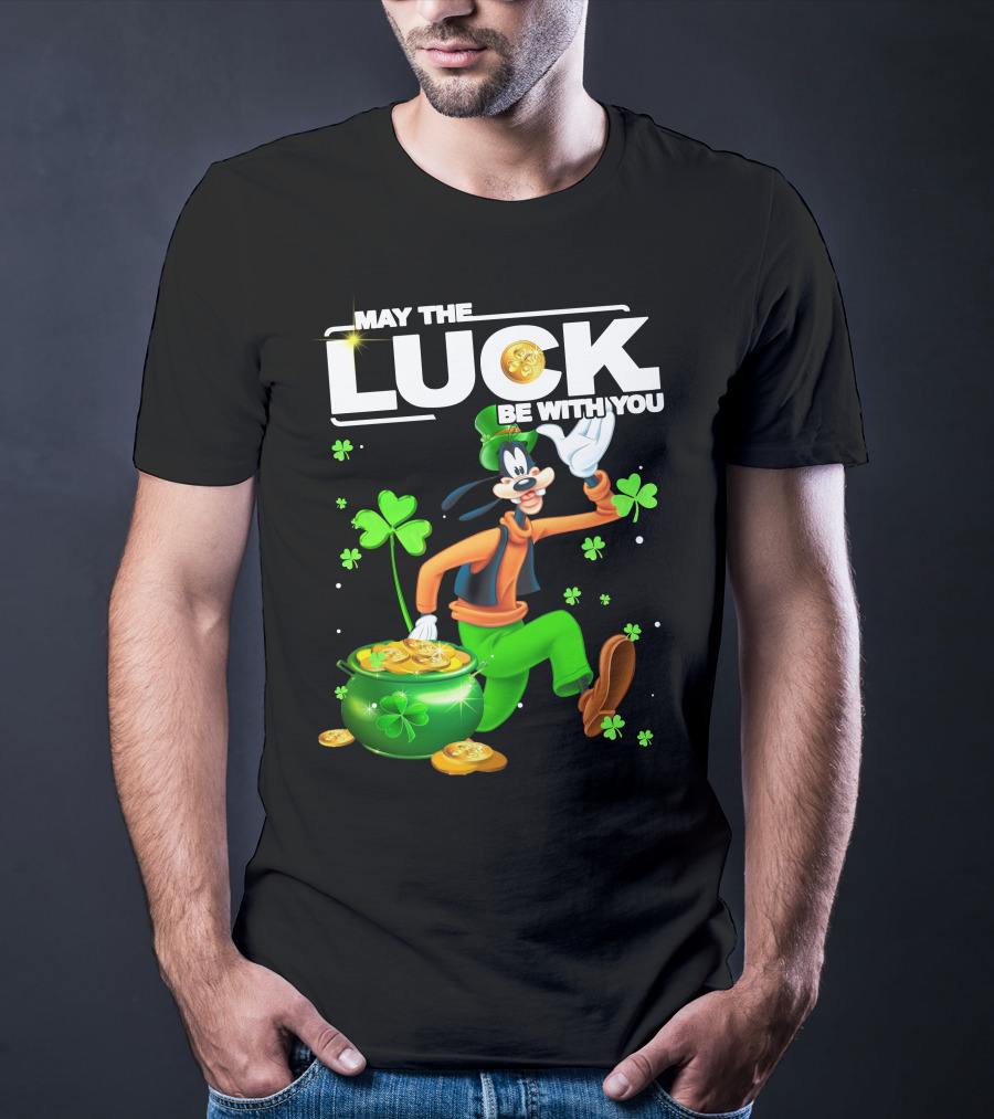 Goofy May The Luck Be With You Coins And Clovers T-Shirt
