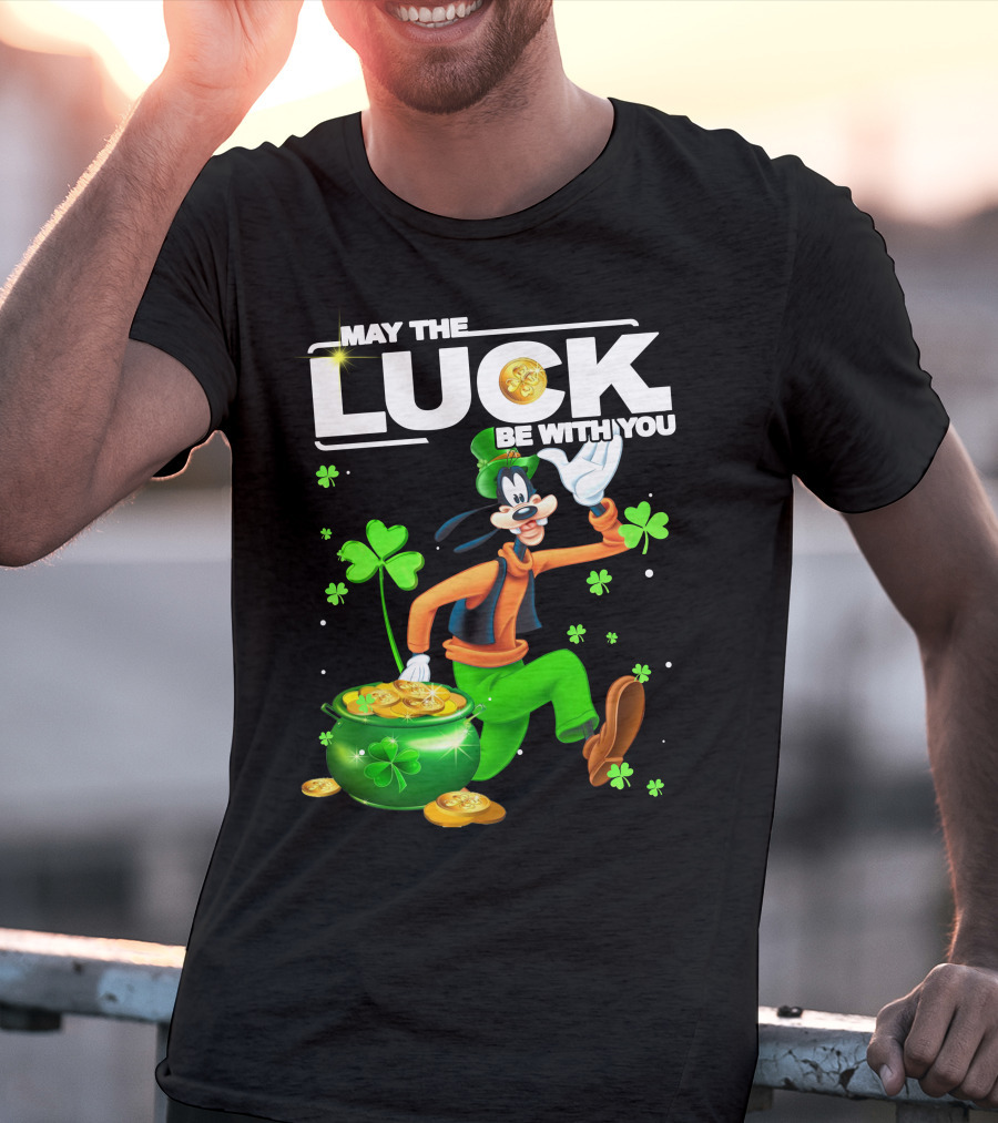 Goofy May The Luck Be With You Coins And Clovers T-Shirt