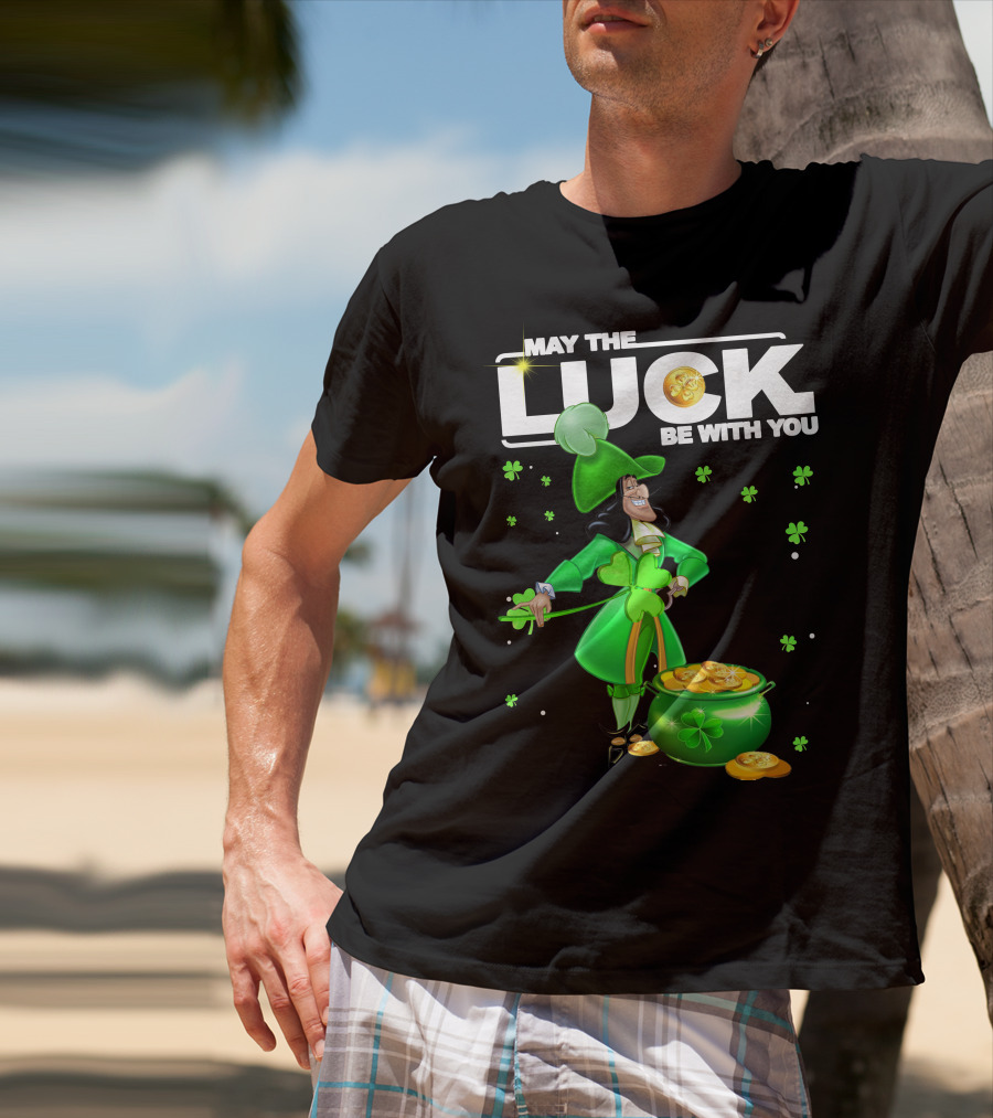 May The Luck Be With You Hook Luck Captain Green Coins Shamrock Pot T-Shirt