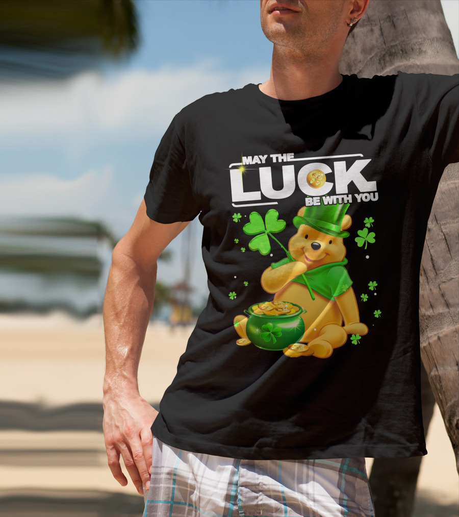 May The Luck Be With You Shamrock Pot Of Gold Bear T-Shirt