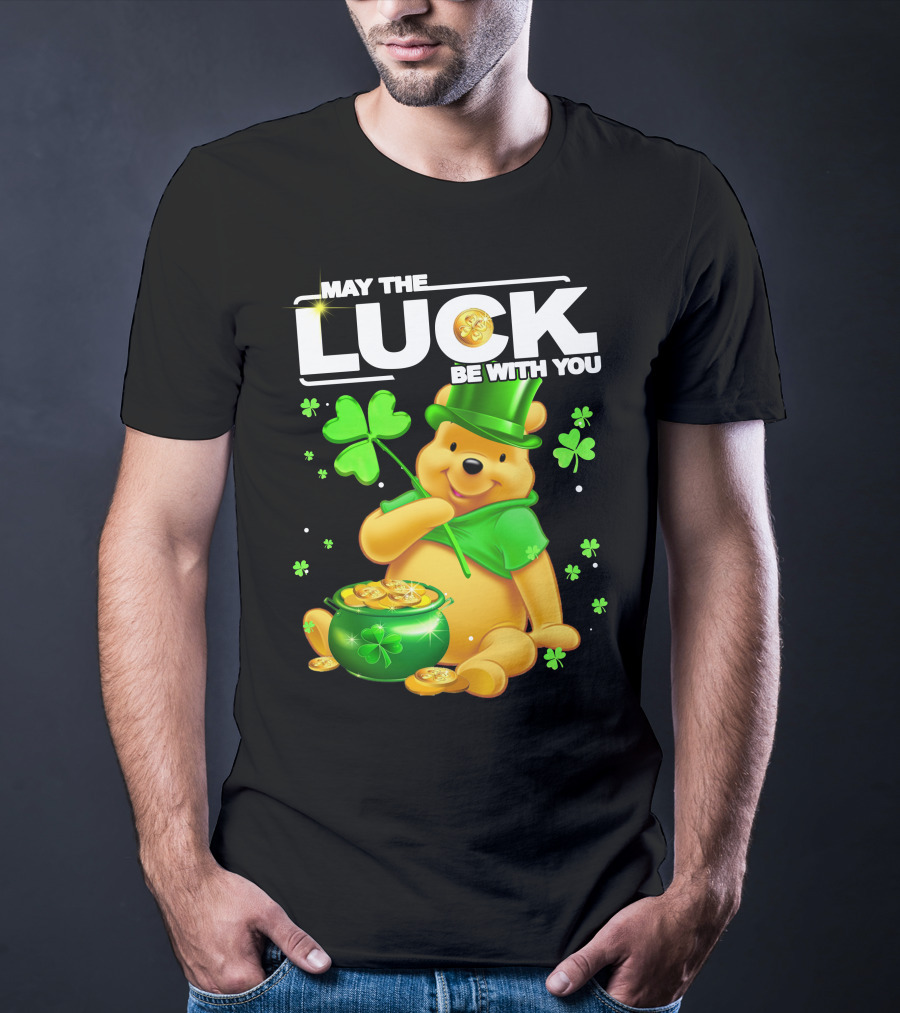 May The Luck Be With You Shamrock Pot Of Gold Bear T-Shirt