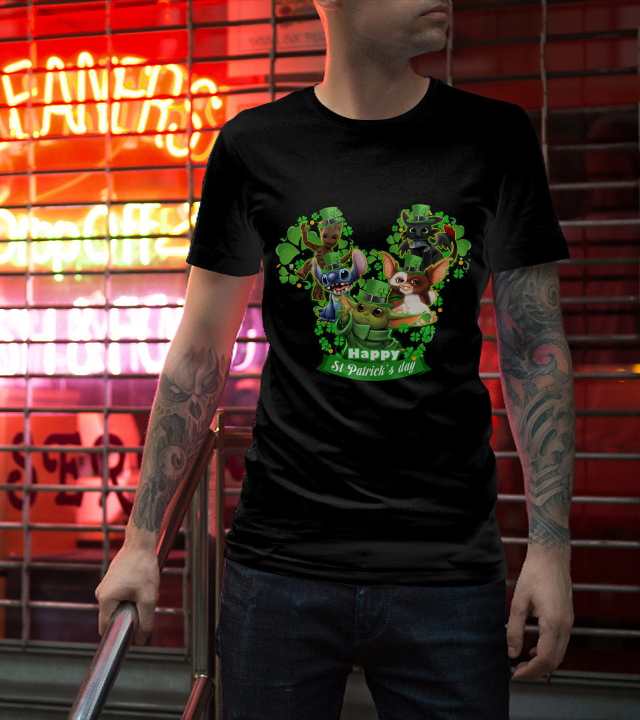 Happy St Patrick's Day Baby Yoda And Friends T-Shirt