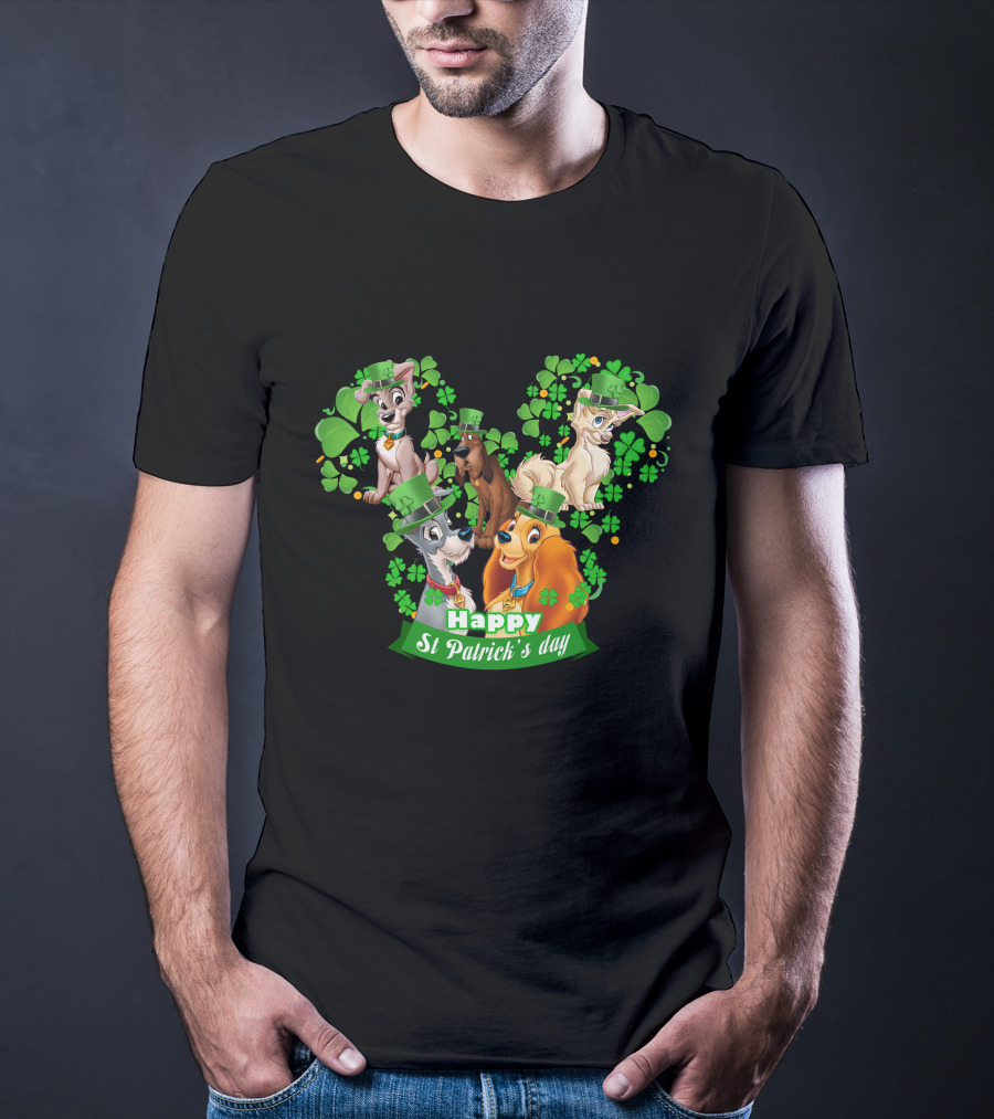 Lady And Tramp Happy St Patrick's Day T-Shirt