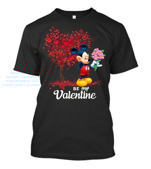 Mickey Be My Valentine Bouquet With Heart Tree T-Shirt