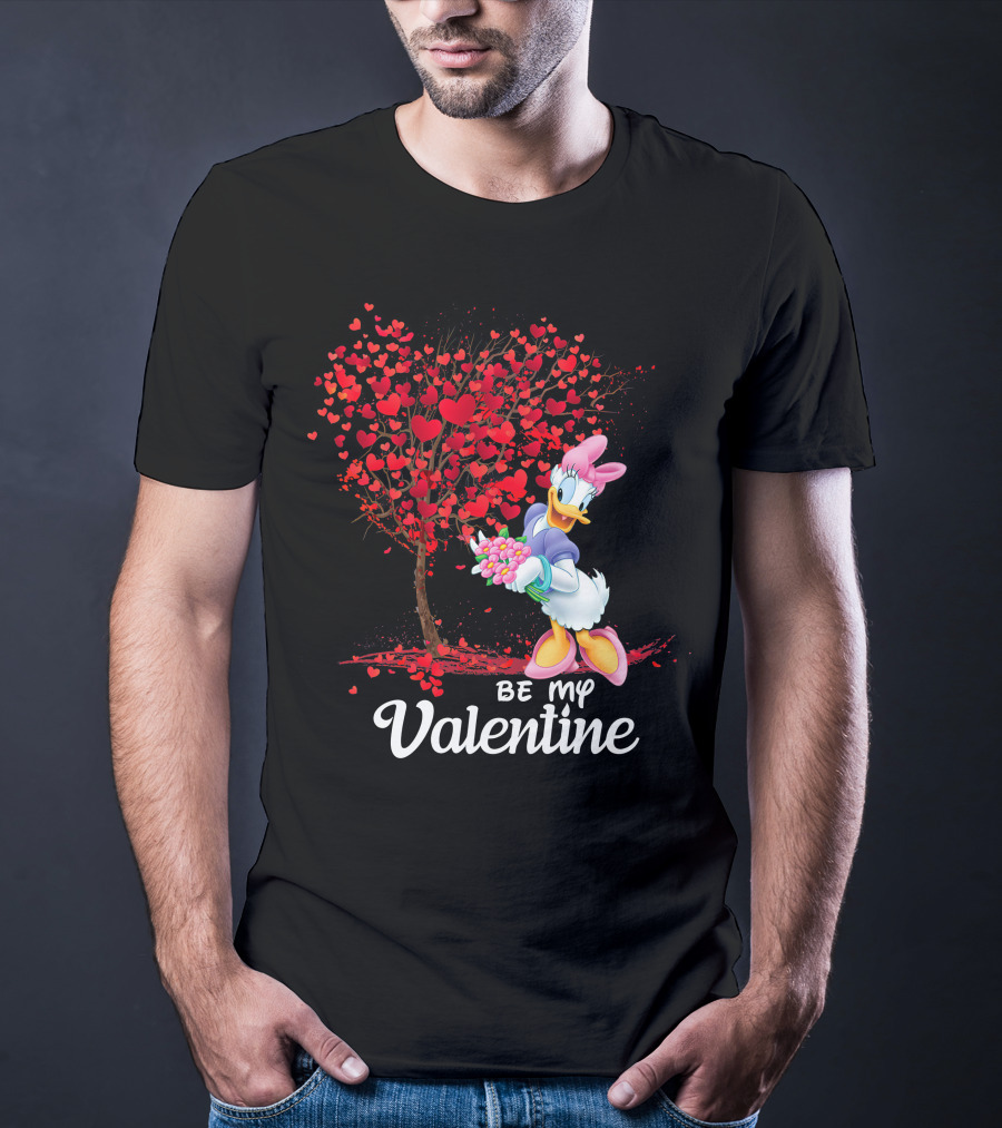 Be My Valentine Daisy Duck Hearts Tree T-Shirt