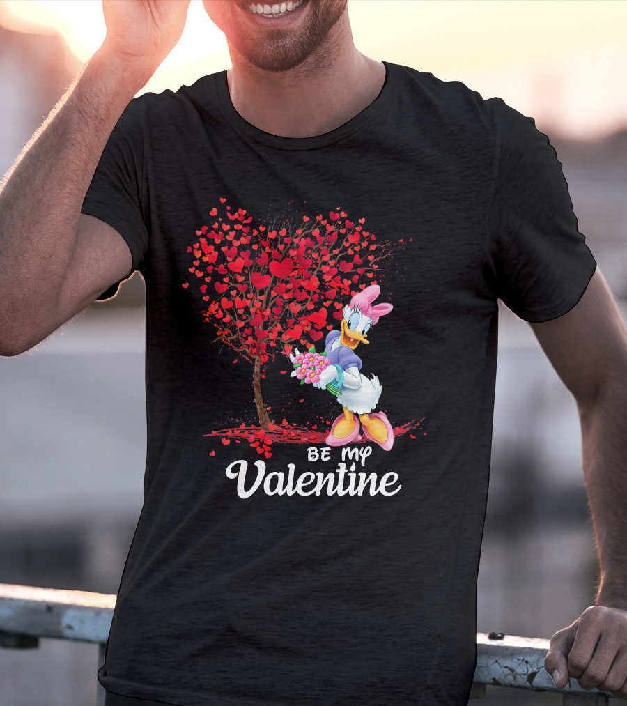 Be My Valentine Daisy Duck Hearts Tree T-Shirt