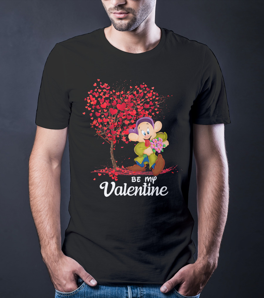 Be My Valentine Dopey Hearts Tree Bouquet T-Shirt