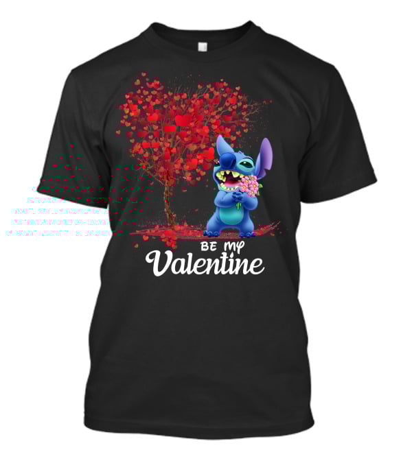 Be My Valentine Stitch Heart Tree T-Shirt