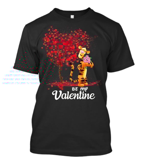 Be My Valentine Tiger Hearts Bouquet T-Shirt