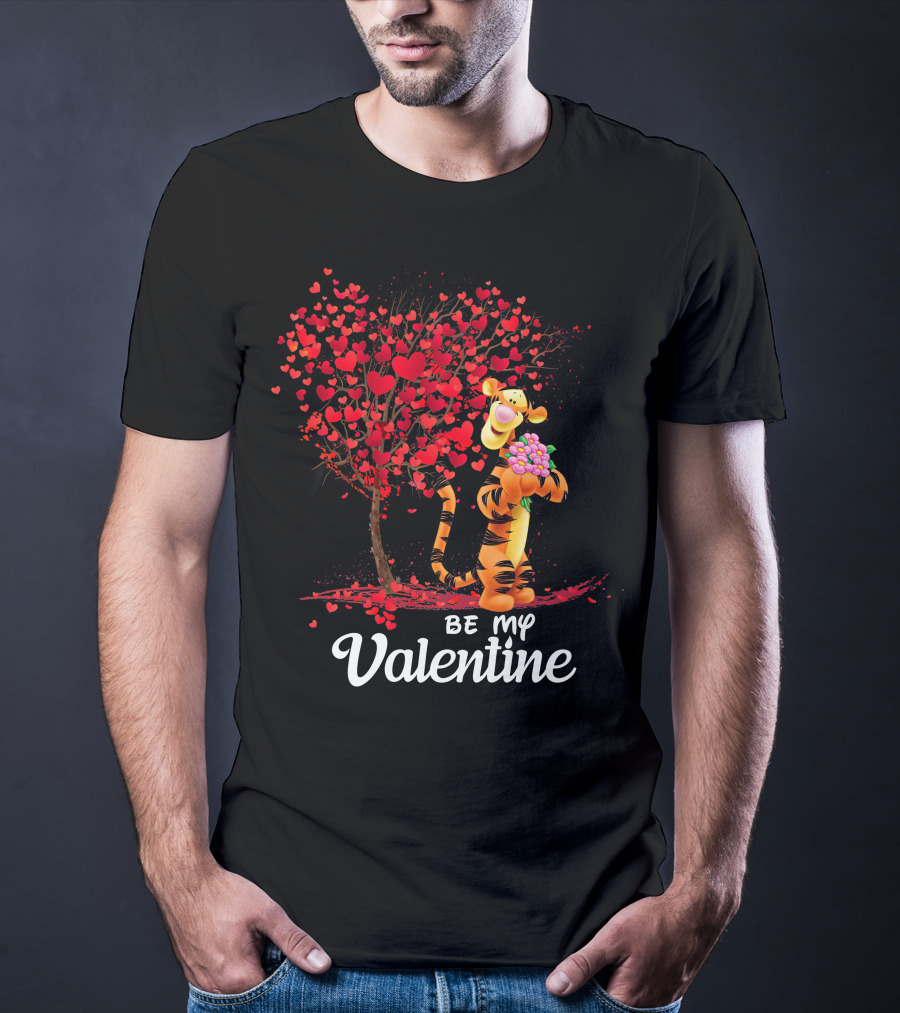 Be My Valentine Tiger Hearts Bouquet T-Shirt