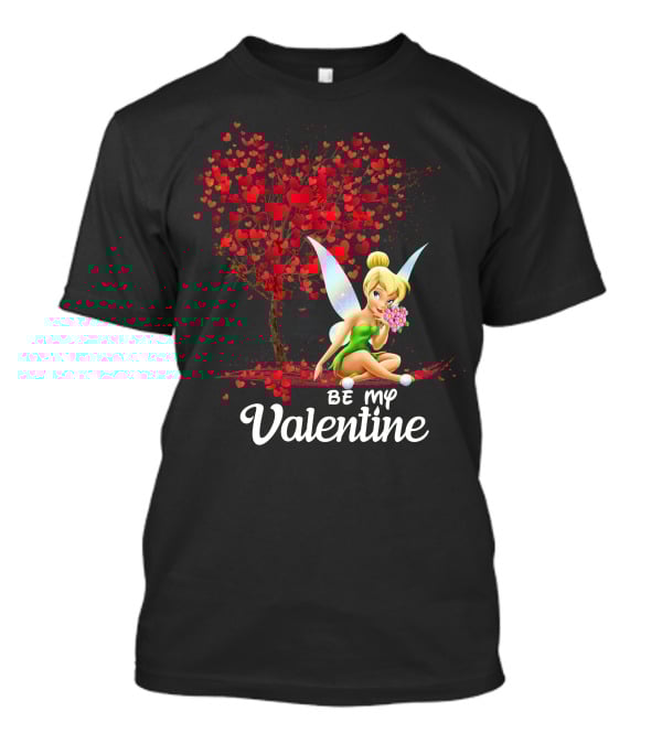 Be My Valentine Tinkerbell Hearts Tree T-Shirt