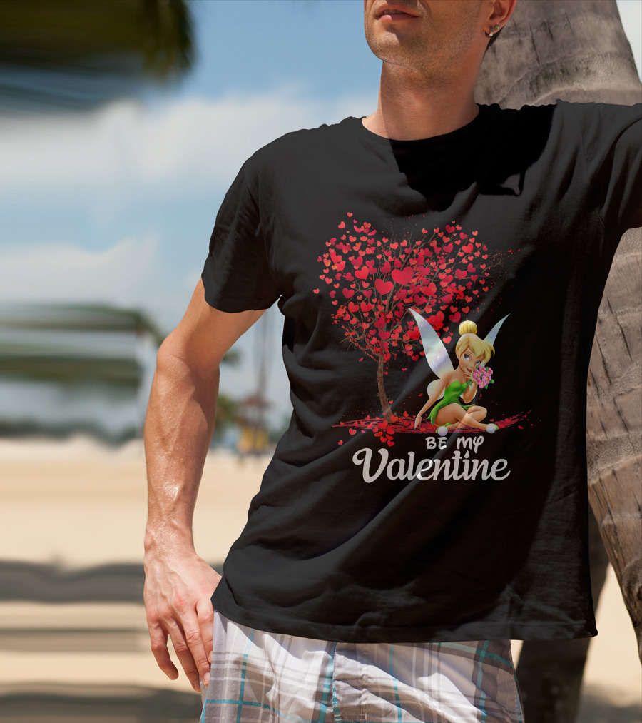 Be My Valentine Tinkerbell Hearts Tree T-Shirt
