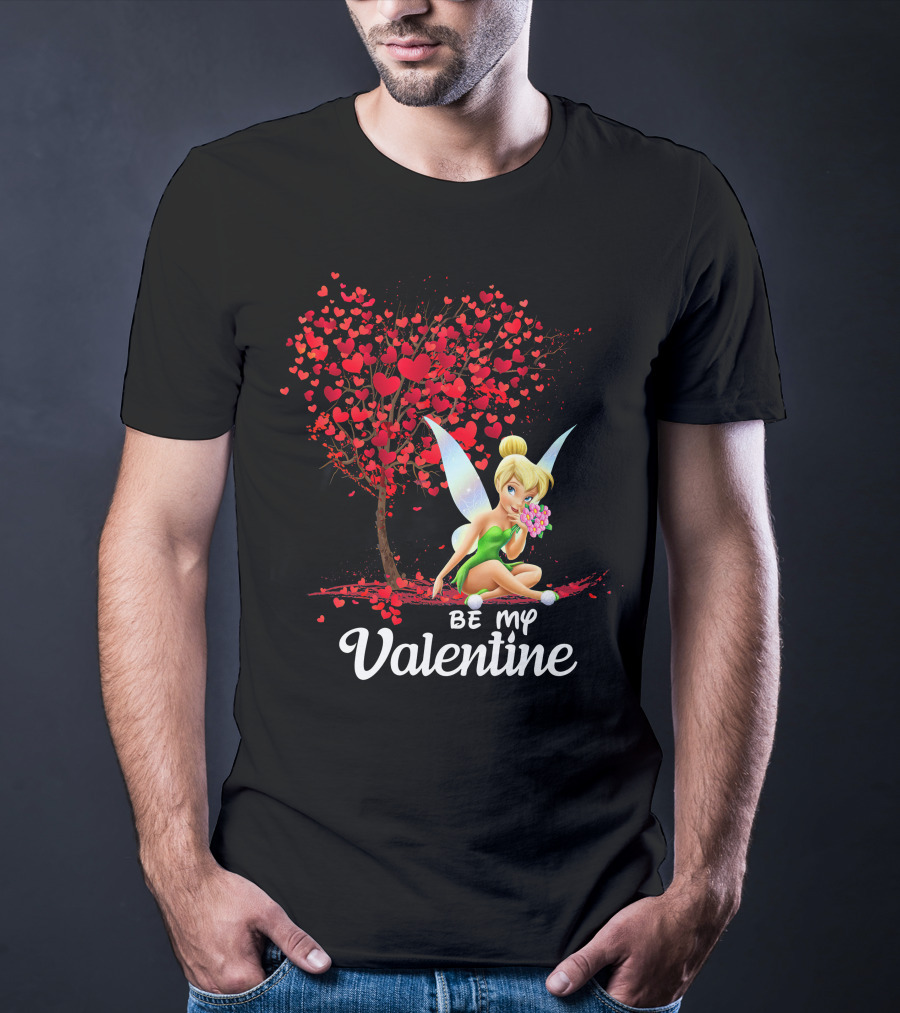 Be My Valentine Tinkerbell Hearts Tree T-Shirt