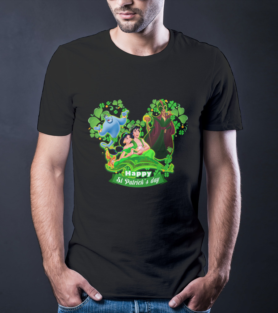 Happy St Patrick's Day Aladdin Jasmine Genie Jafar T-Shirt
