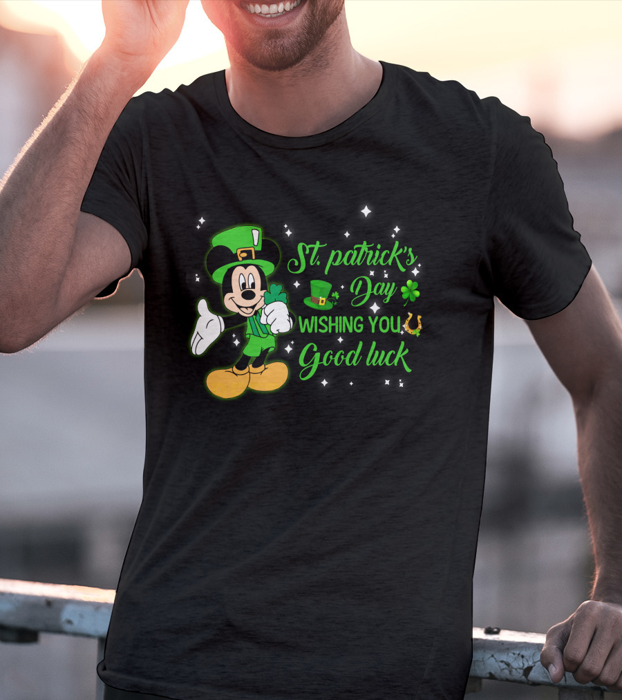 St. Patrick's Day Mickey Mouse Wishing You Good Luck T-Shirt
