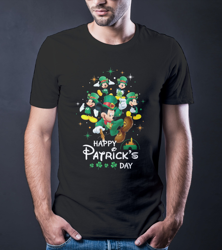 Happy Patrick's Day Mickey Mouse Clover Festivities T-Shirt