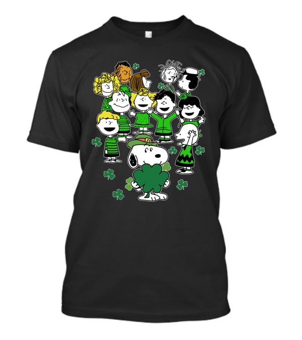 Snoopy And Friends Celebrating St. Patrick's Day With Shamrocks T-Shirt