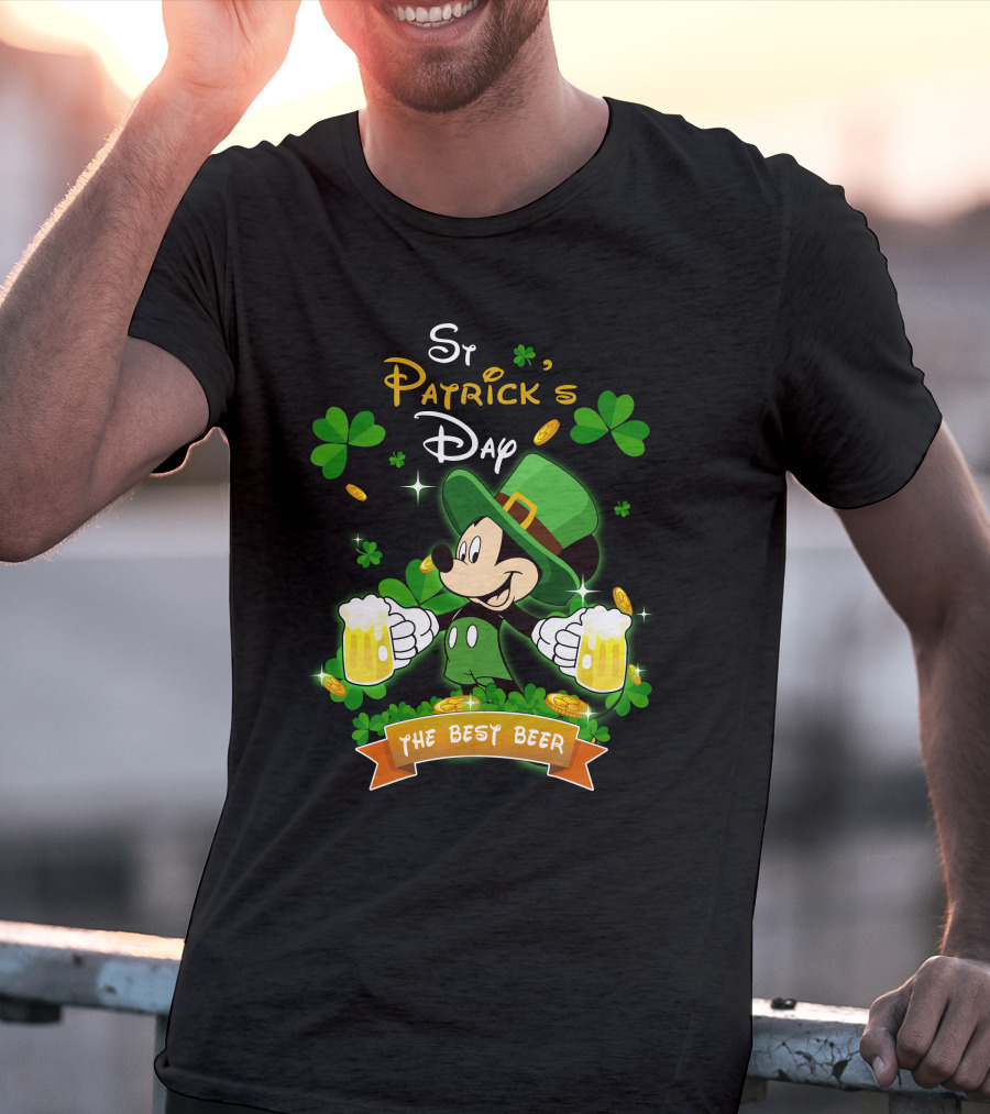 St Patrick's Day Mickey The Best Beer T-Shirt