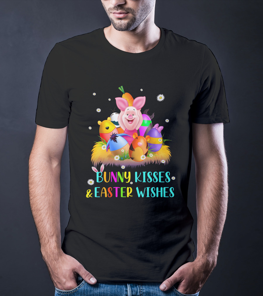 Bunny Kisses And Easter Wishes Piglet Eggs T-Shirt