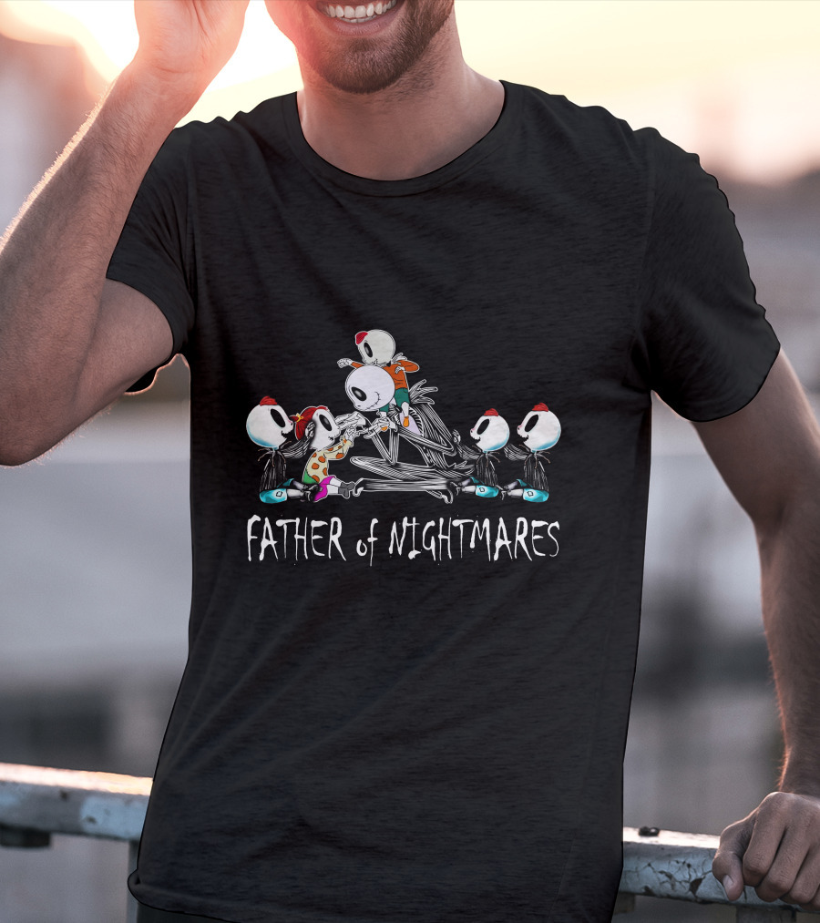 Father Of Nightmares Skeletons Family Four Boys One Girl T-Shirt