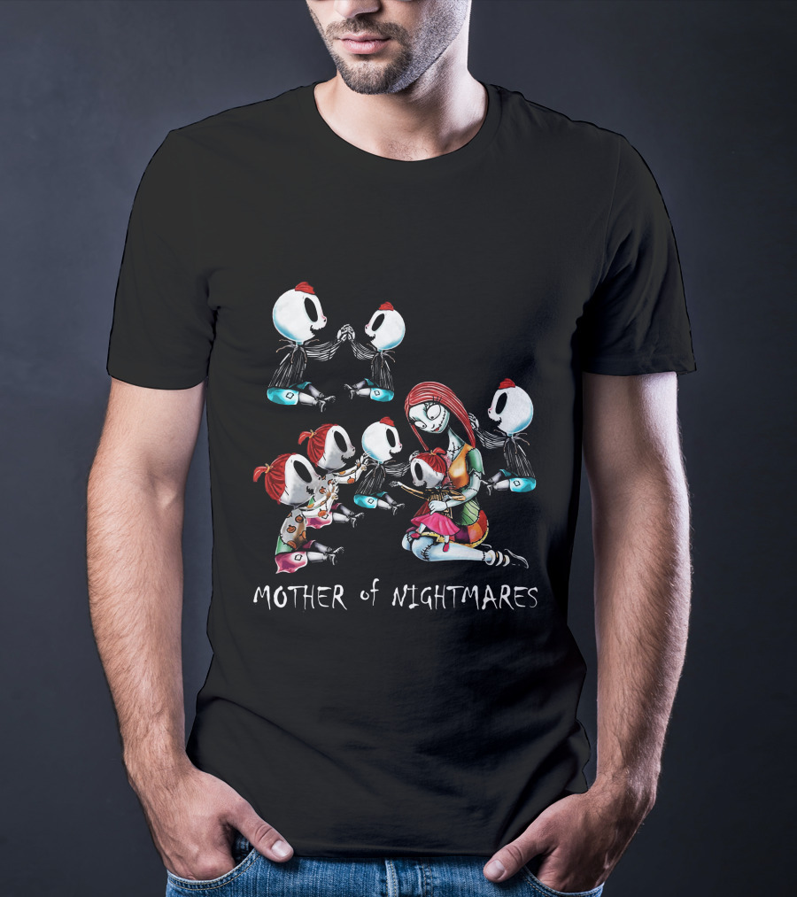 Mother Of Nightmares 4 Boys 3 Girls Halloween Themed Family Scene T-Shirt