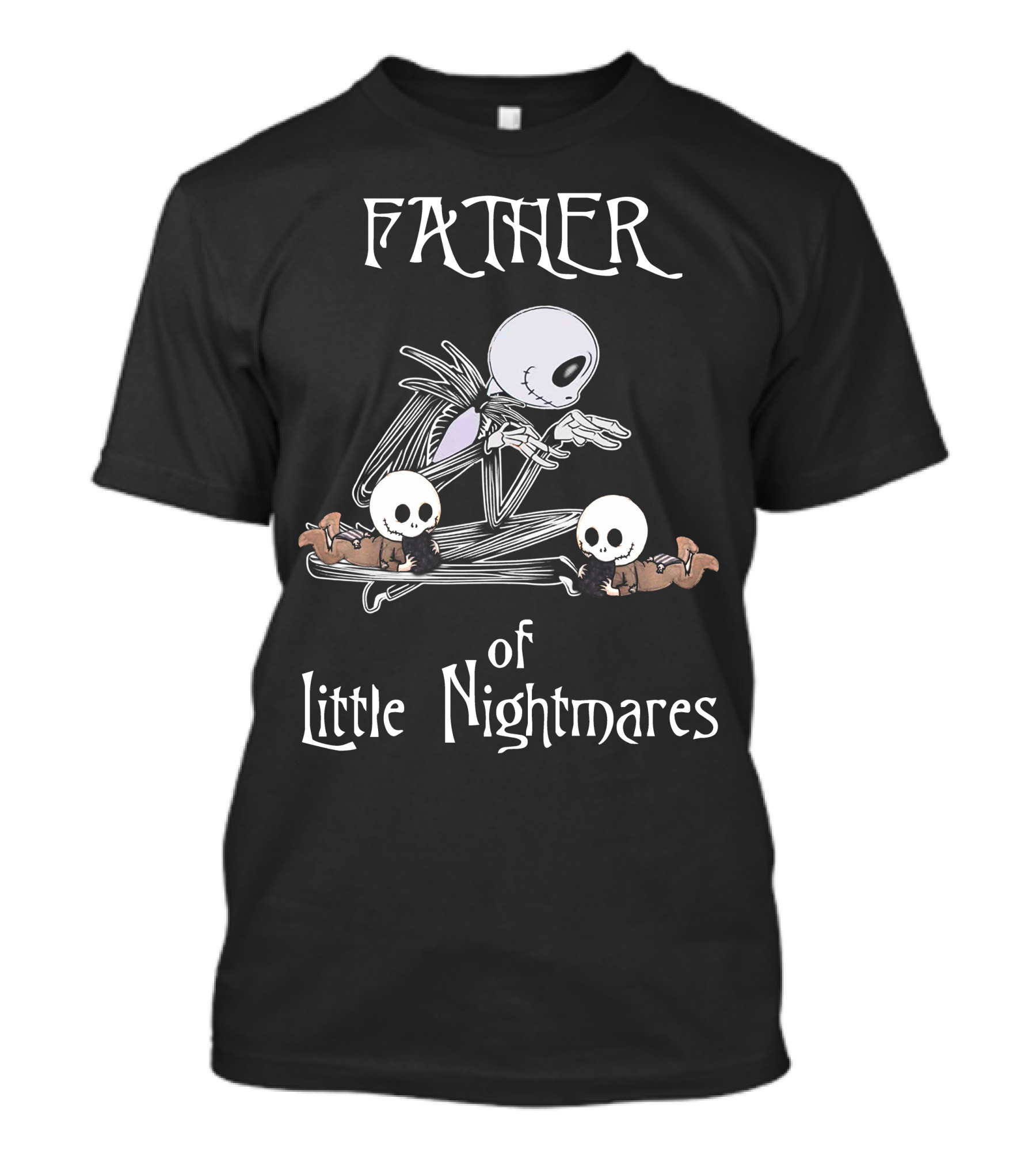 Father Of Little Nightmares Halloween Skeleton With Twin Babies T-Shirt