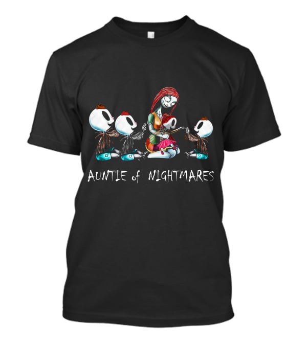 Auntie Of Nightmares With Three Skeleton Boys And One Girl T-Shirt