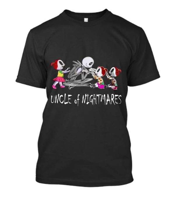 Uncle Of Nightmares With Three Girls And Jack Skellington T-Shirt