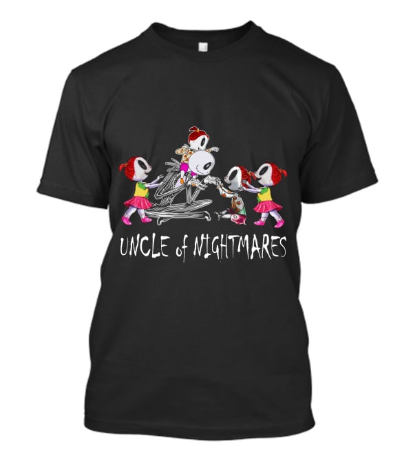 4 Girls Uncle Of Nightmares Halloween Animated Characters T-Shirt