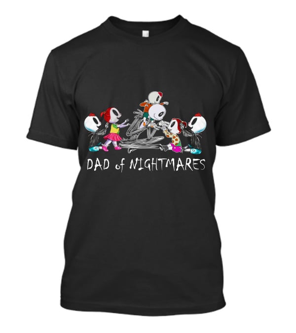 Dad Of Nightmares 3 Boys 2 Girls Skeleton Family T-Shirt