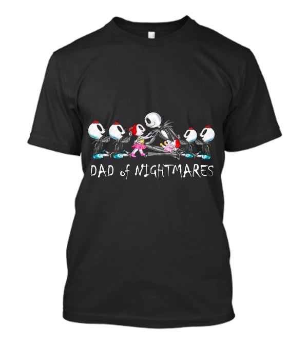 Dad Of Nightmares 4 Boys 2 Girls Halloween Characters T-Shirt