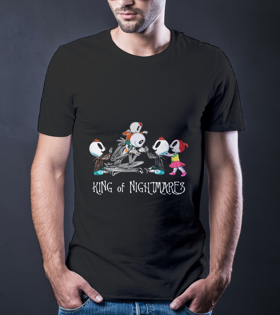 3 Boys And 1 Girl With Skeletons King Of Nightmares T-Shirt