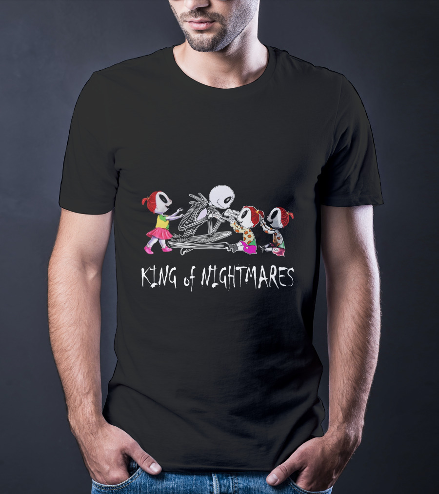 3 Girls King Of Nightmares With Skeleton Figure T-Shirt