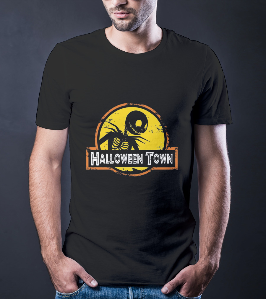 Halloween Town Skeleton Jack O'Lantern Moon T-Shirt