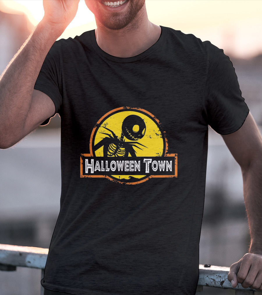 Halloween Town Skeleton Jack O'Lantern Moon T-Shirt