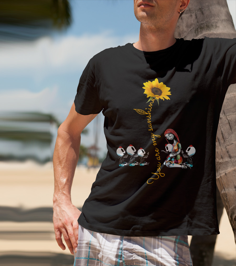 5 Boys You Are My Sunshine Skeleton Family Sunflower T-Shirt