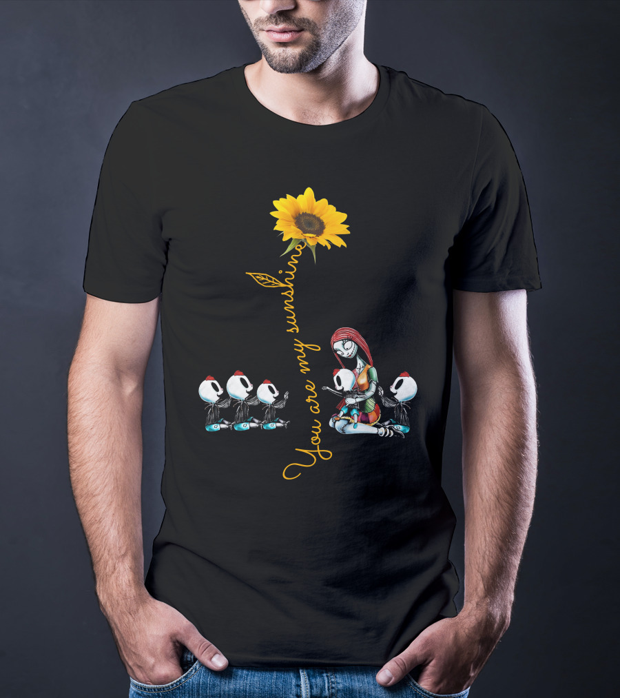 5 Boys You Are My Sunshine Skeleton Family Sunflower T-Shirt