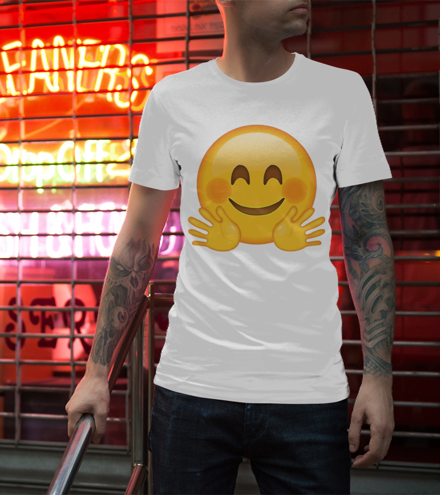 Hugging Face Smiley Emoji With Hands T-Shirt