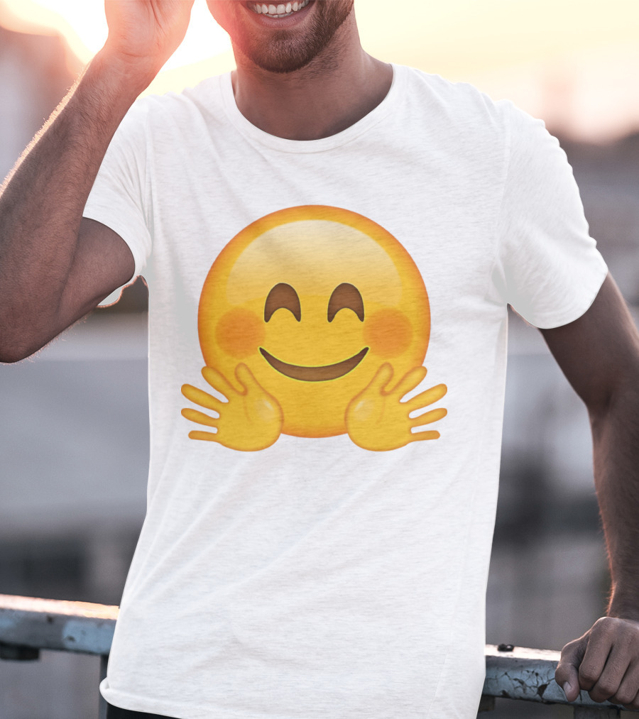 Hugging Face Smiley Emoji With Hands T-Shirt