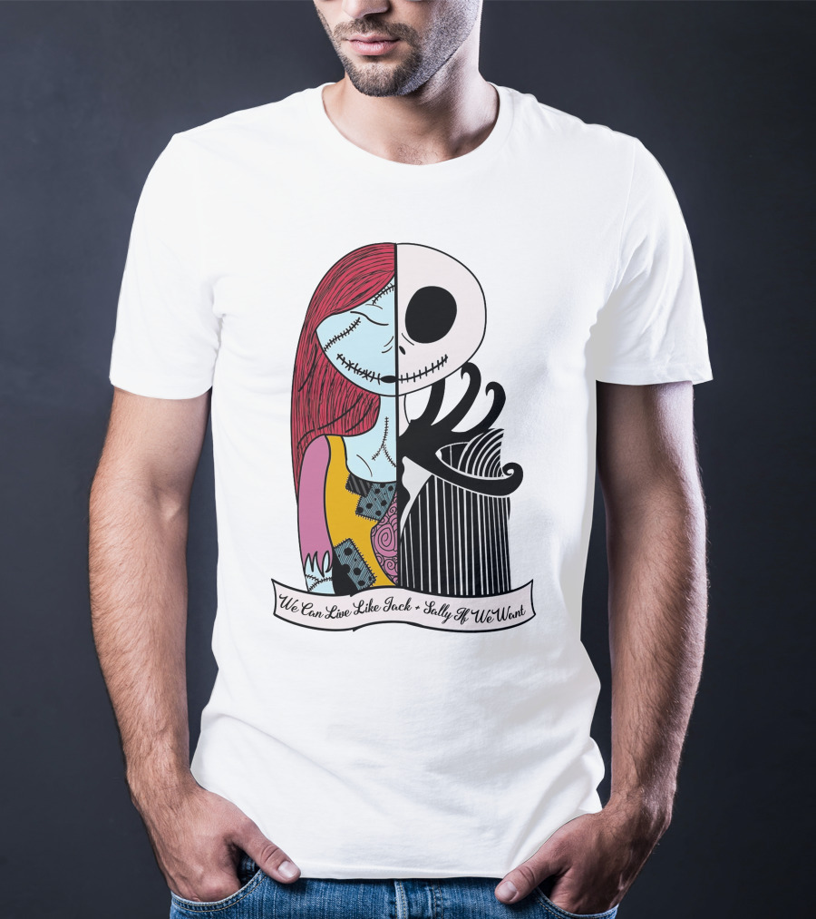 Jack Skellington And Sally Blink 182 We Can Live Like Jack Sally If We Want T-Shirt