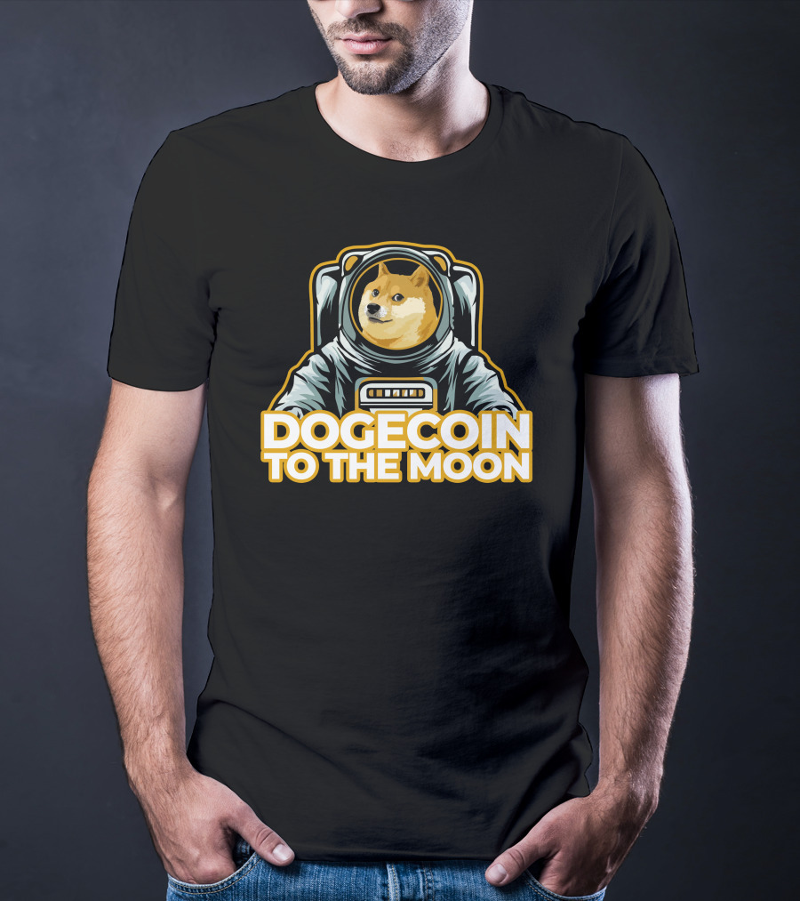 Shiba Dogecoin Astronaut Journey To The Moon T-Shirt