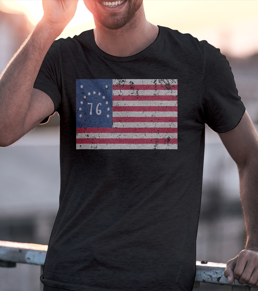 American Bennington Flag 76 United States Of America 1776 T-Shirt